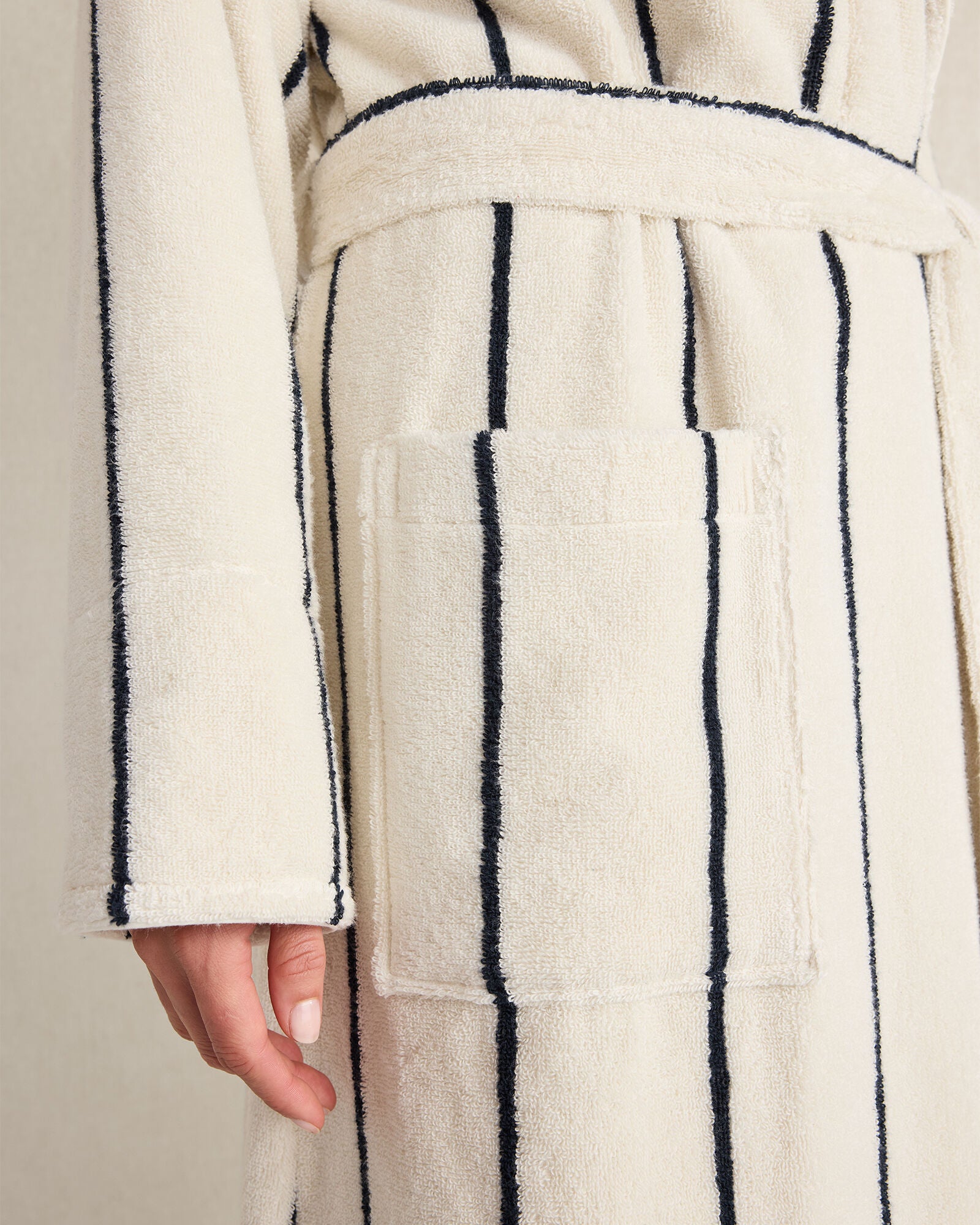 PLUSH TERRY STRIPED ROBE + TOTE SET | Talbots US