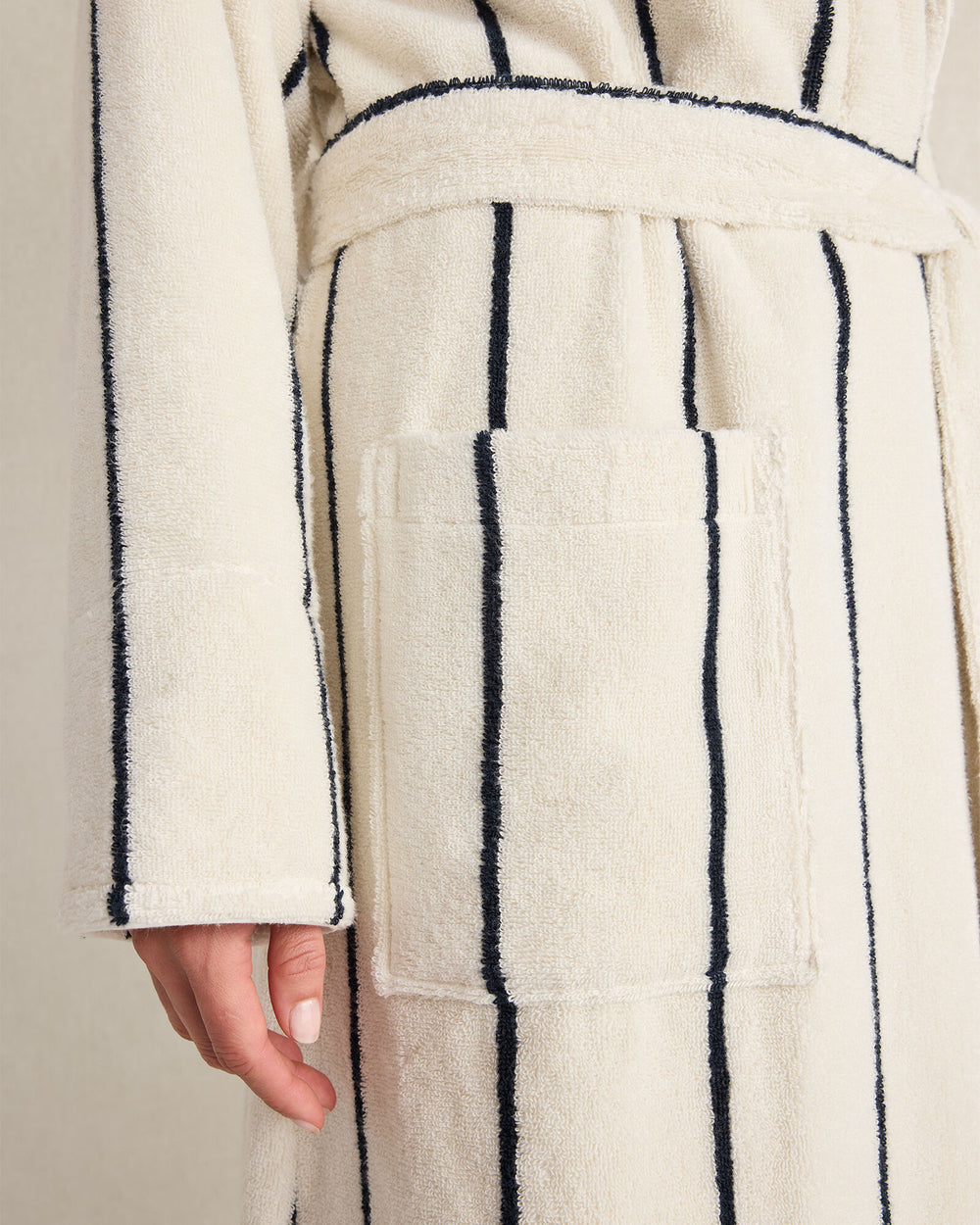 PLUSH TERRY STRIPED ROBE + TOTE SET | Talbots US