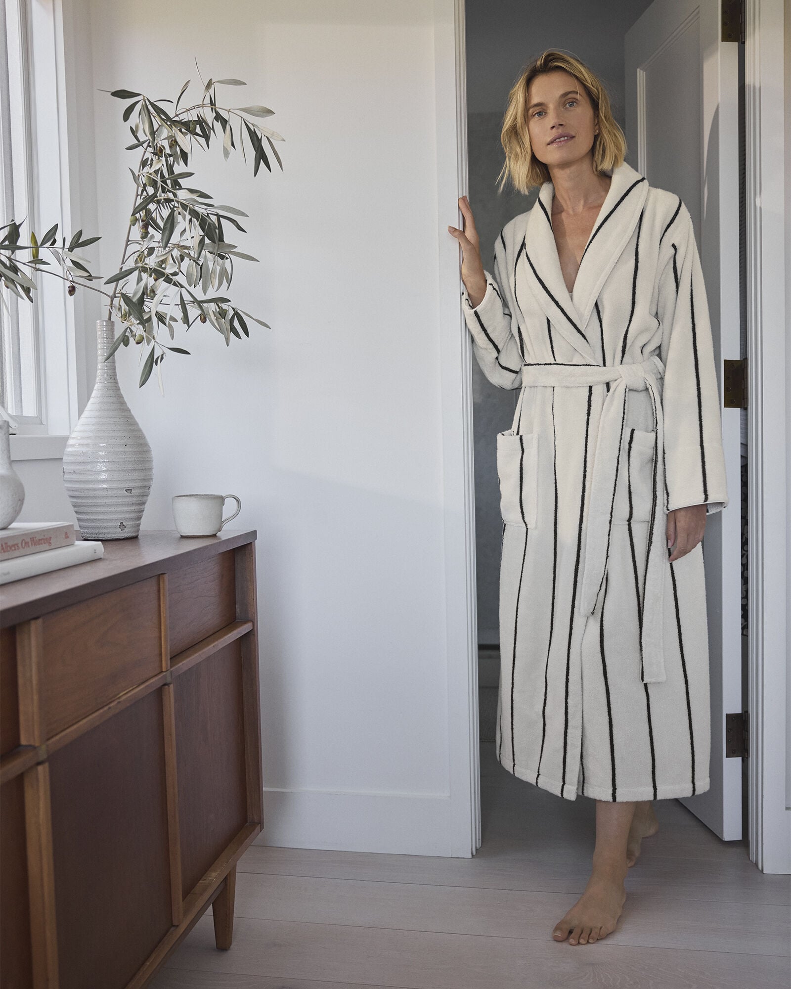 PLUSH TERRY STRIPED ROBE + TOTE SET | Talbots US