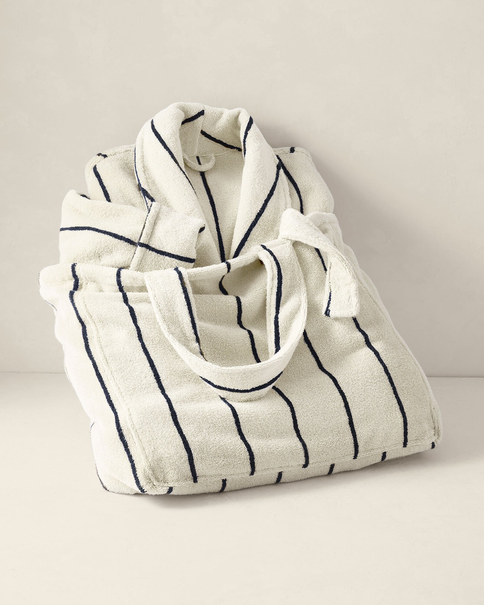 PLUSH TERRY STRIPED ROBE + TOTE SET | Talbots US