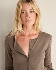 ORGANIC COTTON POINTELLE CARDIGAN | Talbots discount