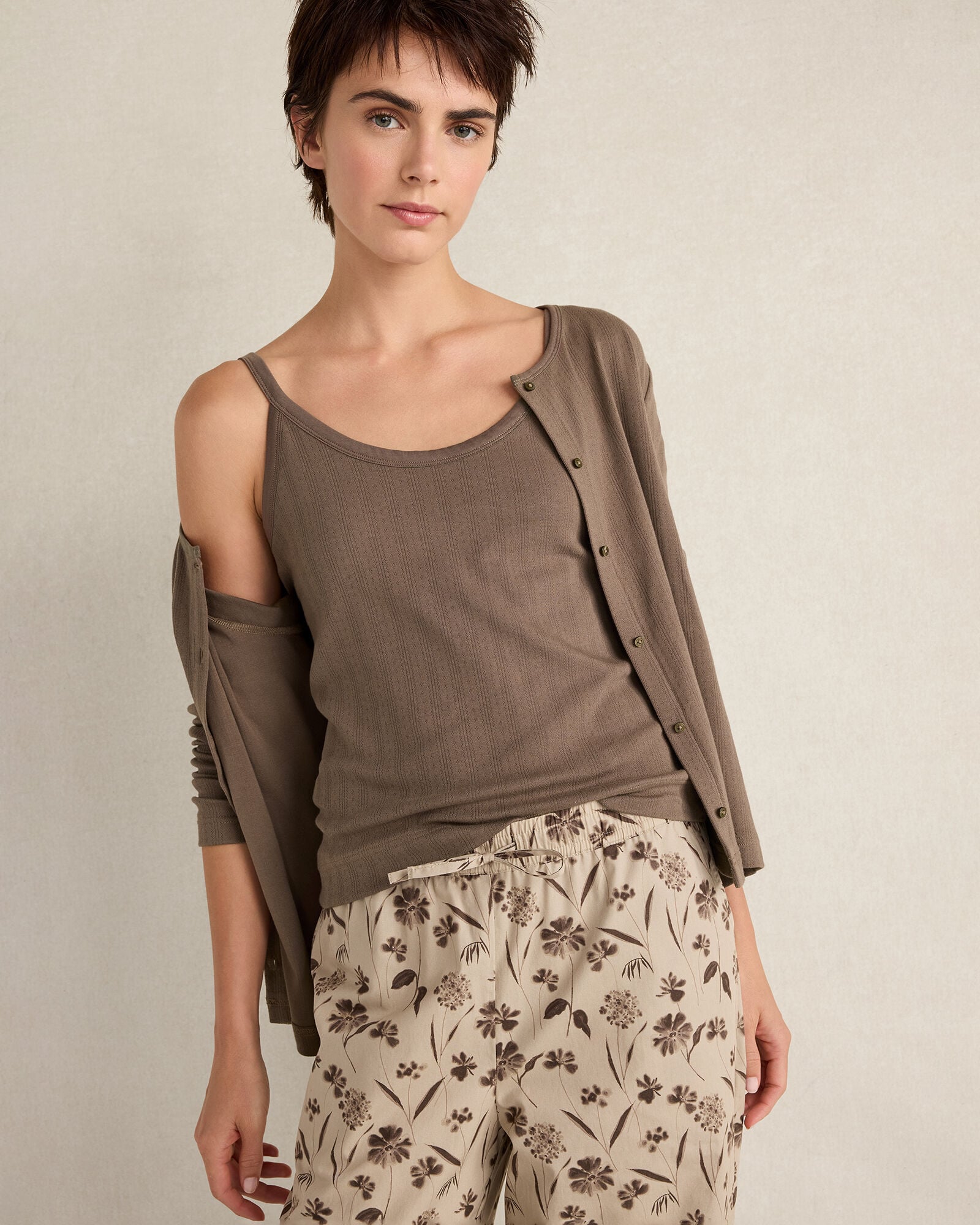 ORGANIC COTTON POINTELLE CARDIGAN | Talbots discount