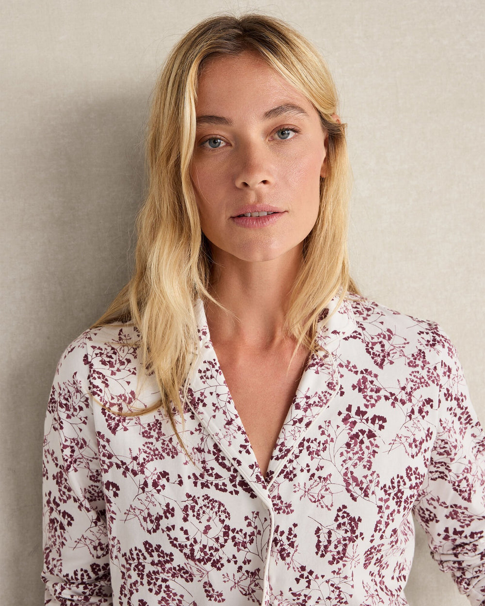 ORGANIC COTTON JERSEY BLUSHING BLOOMS PAJAMA SHIRT | Talbots near me