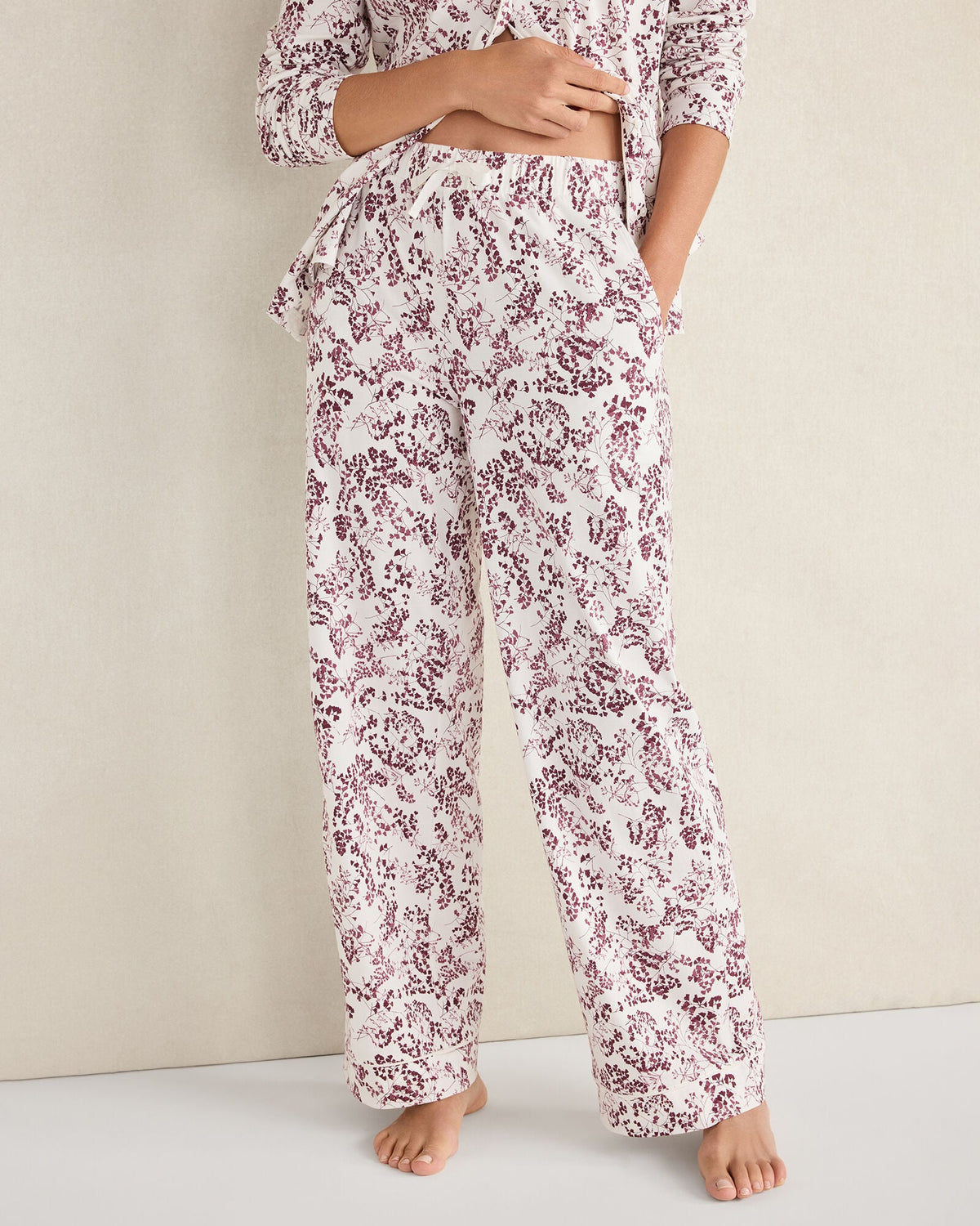 ORGANIC COTTON JERSEY BLUSHING BLOOMS PAJAMA PANTS | Talbots outlet